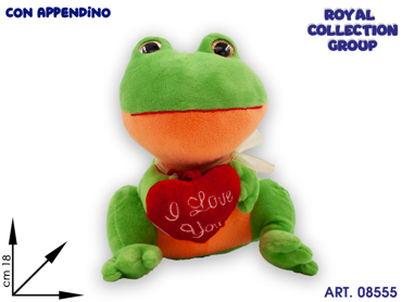 A1 22154 1 RANA PELUCHE OCCHIONI I LOVE YOU CM 18