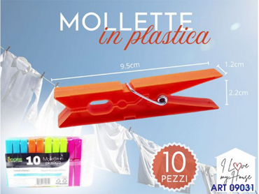 MOLLETTE PLASTICA 10 PZ COL ASS CM 14.5 X 10