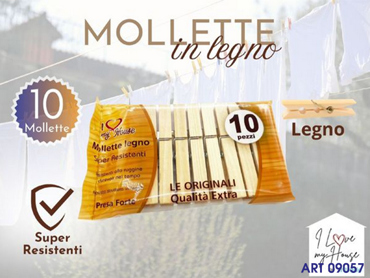 MOLLETTE 10 PZ LEGNO  CM 15.5X10