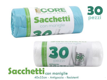 30 SACCHETTI 55X40 CON MANIGLIE COL ASS