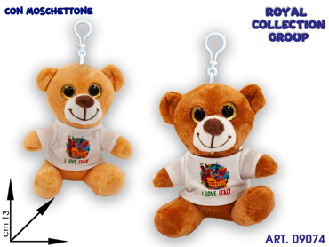 PL2970B 13 PELUCHE I LOVE ITALY C/MOSCHETTONE CM 13