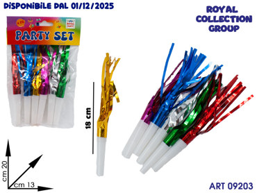 RF 1001 CONFEZIONE 6 TROMBETTE PARTY CM 20