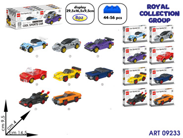 1053A BUILDING COOL SPORT CAR 8 ASS CM 14.5X9.5 DISPLAY 8 PZ