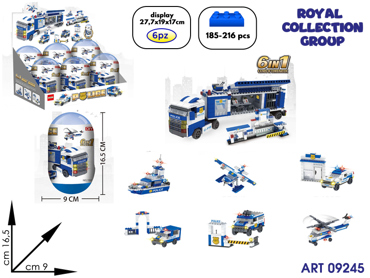 722 BUILDING GUSCIO 6IN1 POLICE ASS CM 16X8.5 DISPLAY 6PZ