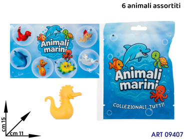 VFBU0224 ANIMALI MARINI 3D BUSTA 12 ASS CM 15X11