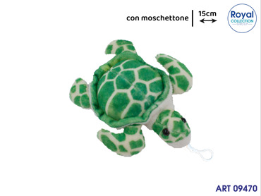 C5 17298A TARTARUGA PELUCHE C/MOSCHETTONE CM 15