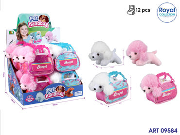 3143099  DR514 BORSETTA C/CAGNOLINO PLUCH CM 15 DISPLAY 12PZ