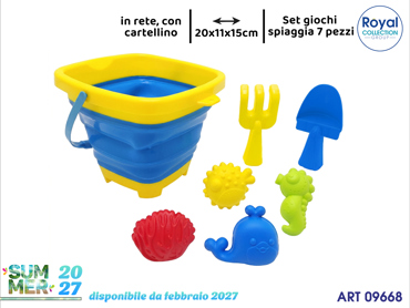 835-1 SECCHIELLO MARE C/ACC 7 PZ CM 20X15X11