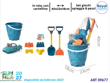 C516 SECCHIELLO SPIAGGIA COL C/ACCESS 8 PZ CM 40X23X18