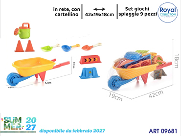 C473 CARRIOLA SPIAGGIA C/ACCESS 9 PZ CM 42X19X18