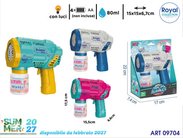 456-27A SPARA BOLLE DI SAPONE BATTERIA CM 15X15X6.7
