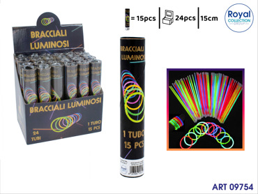 K540061 SET 15 BASTONCINI LUMINOSI CM 15 DISPLAY 24 PZ