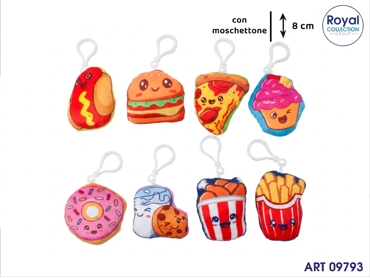 PL2902 FOOD PELUCHE 8 ASS C/MOSCHETTONE CM 8