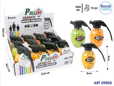 3220975  QF-23   PALLINIPZ 500 IN GRANATA CM 9 DISPLAY 12 PZ