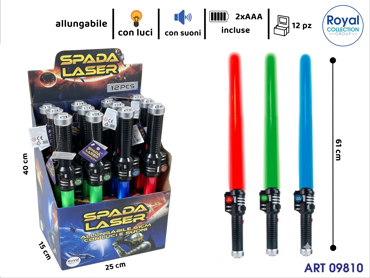 254812  868-1C  SPADA LUCI E SUONI ASS CM 60 DISPLAY 12 PZ