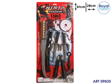 084626 210AB05 BLISTER GIGANTE NINJA SET CM 61X28
