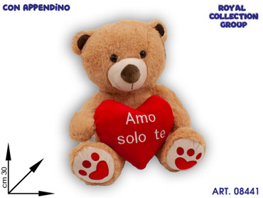 PL2931 3 ORSO MARRONE C/CUORE CM 30