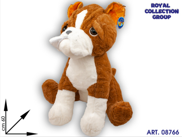 PL2917 CANE BULLDOG OCCHIONI PELUCHE  CM 60