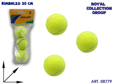 K0017589 TRIS PALLE TENNIS- RIMBALZO 30 CM