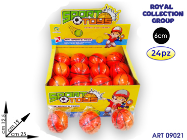 K0101351 K161211 PALLINA SPUGNA BASKET CM 6 DISPLAY 24 PZ