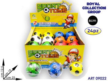 K1115 K0101352  PALLINA SPUGNA FOOTBALL CM 6 DISPLAY 24 PZ
