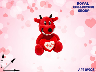PL3009 1 DIAVOLO PELUCHE C/CUORE LOVE CM 15