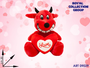 PL3009 2 DIAVOLO PELUCHE C/CUORE LOVE CM 20