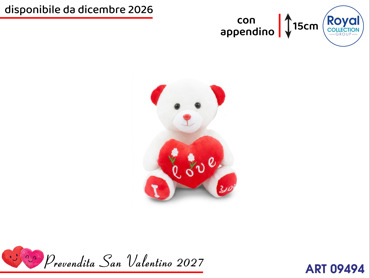 PL3047 1 ORSO PELUCHE I LOVE YOU  CM 15