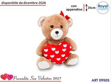 PL3049 3 ORSO PELUCHE CUORICINI  CM 31