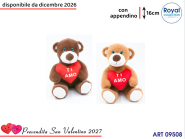 PL3050 1 ORSO PELUCHE TI AMO  CM 16