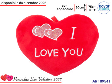 PL2865 5 CUORE PELUCHE I LOVE YOU  CM 75