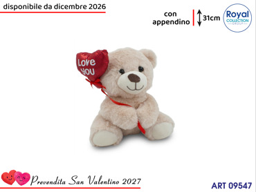 PL2983 2 ORSO PELUCHE PALLONCINO CM 31