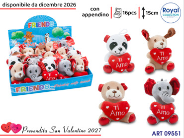 ESPOSITORE PZ 16 PELUCHE ASS CM 15